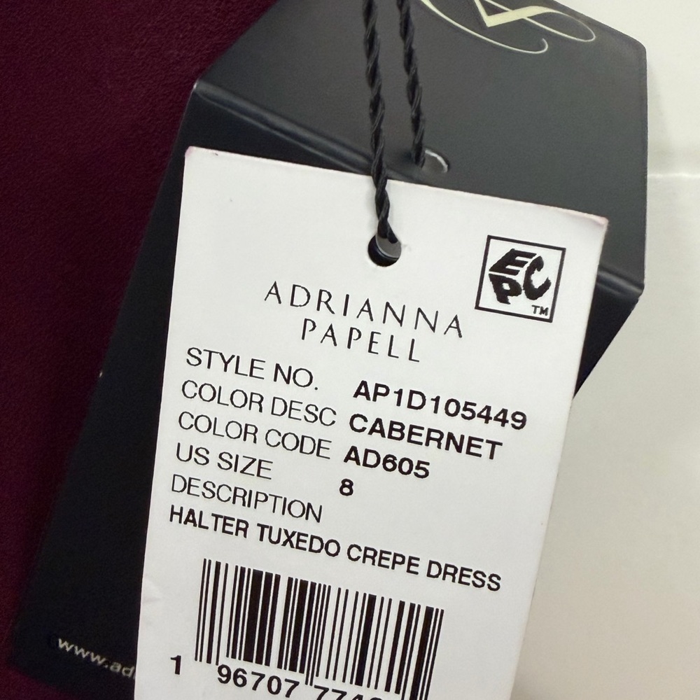 Adrianna Papell Burgundy Ruffle Cabernet Dress Size 8 - Picture 9 of 14